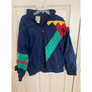 Adidas soccer advisory board Windbreaker Jacket Mens Trefoil Multicolor VTG L-XL